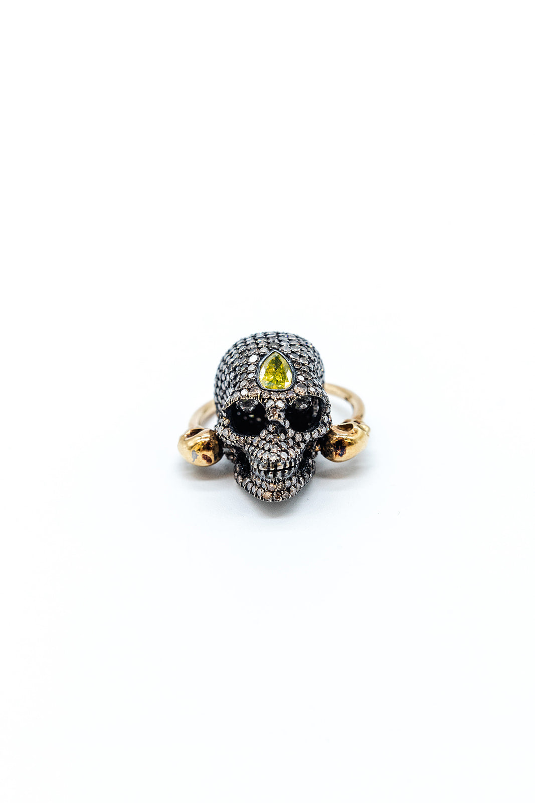 18K Yellow Gold Crazy Skull Ring