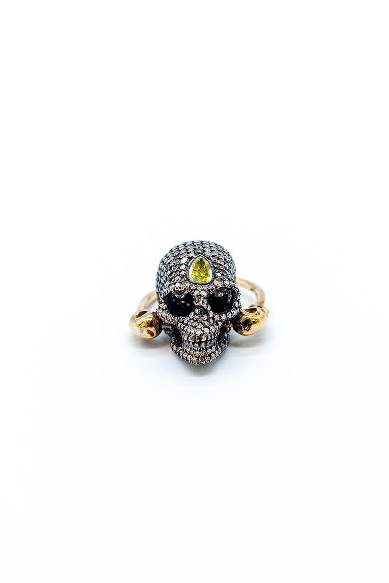 18K Yellow Gold Crazy Skull Ring