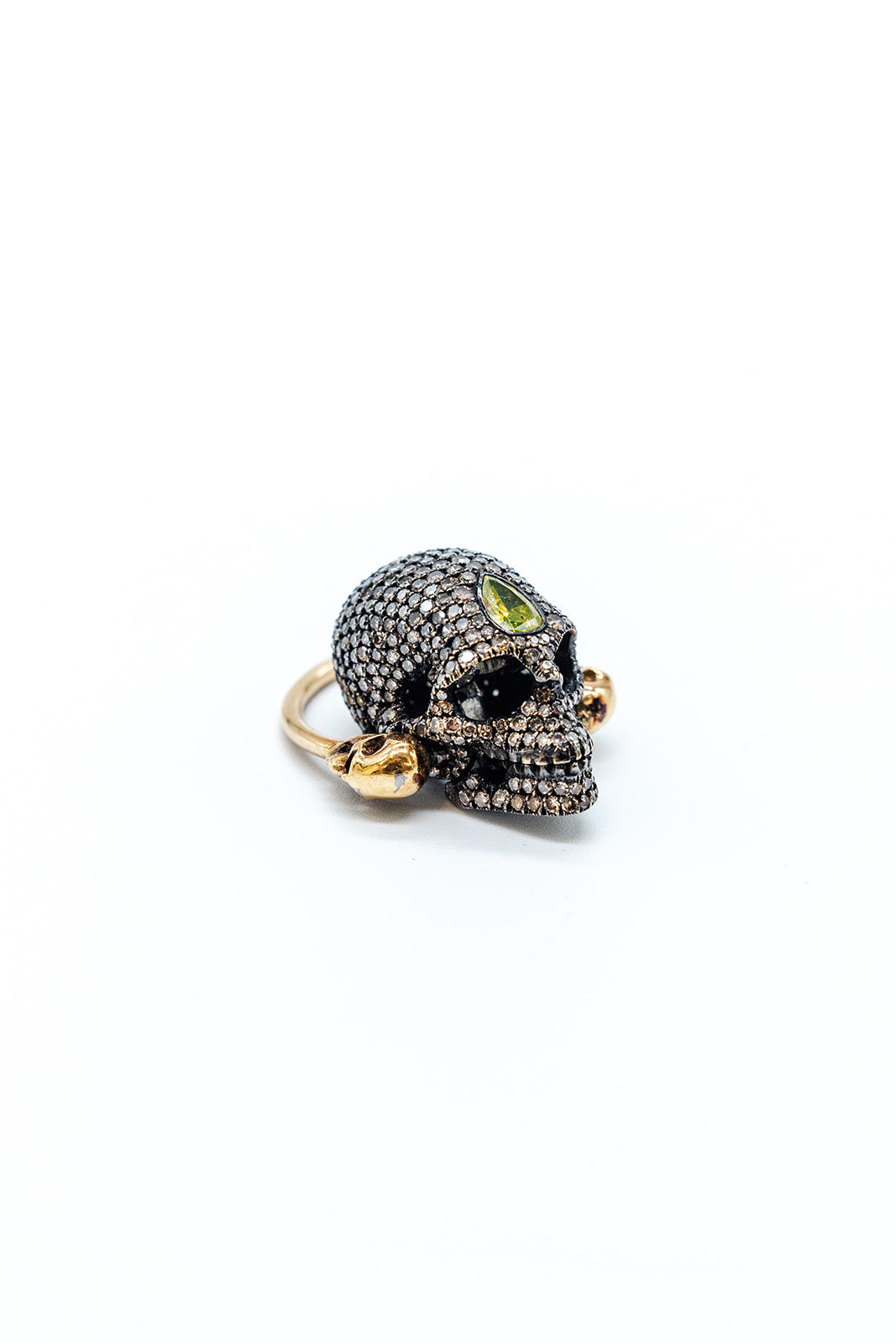 18K Yellow Gold Crazy Skull Ring