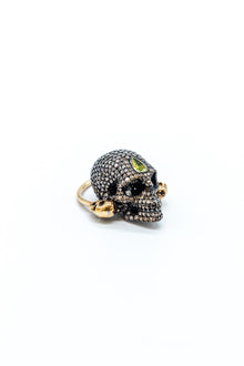 18K Yellow Gold Crazy Skull Ring