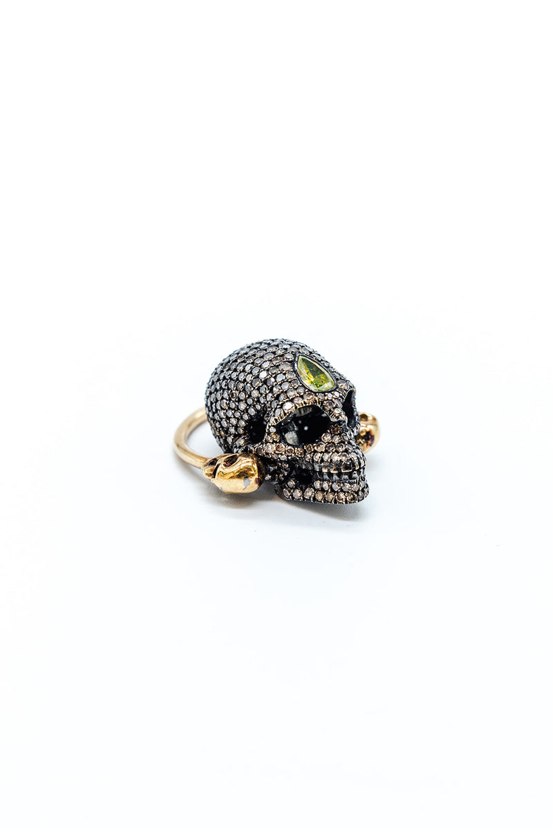 18K Yellow Gold Crazy Skull Ring