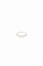 18K White Gold Diamond Baguette Thread Ring