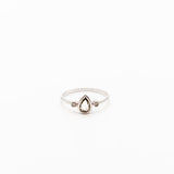 Ileana Makri 18K White Gold Diamond Tear Ring