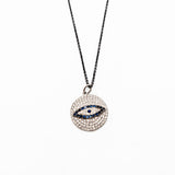 Ileana Makri 18K White Gold Friendly Eye Pendant with Diamonds