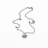 Ileana Makri 18K White Gold Friendly Eye Pendant with Diamonds