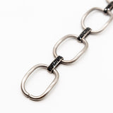 Ileana Makri 18K White Gold Strong Link Bracelet with Black Diamonds