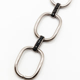 Ileana Makri 18K White Gold Strong Link Bracelet with Black Diamonds