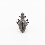 Ileana Makri 18K Oxidized Gold Ground Beetle Ring with Diamonds