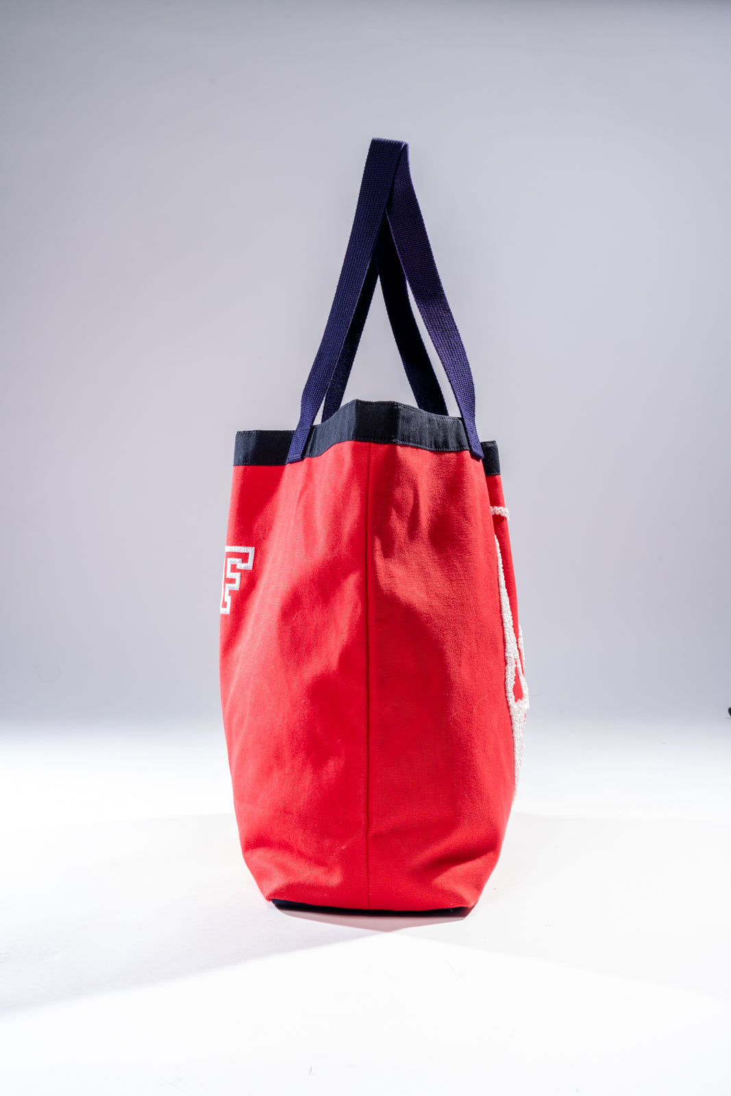 Red Canvas Skull Tote Bag