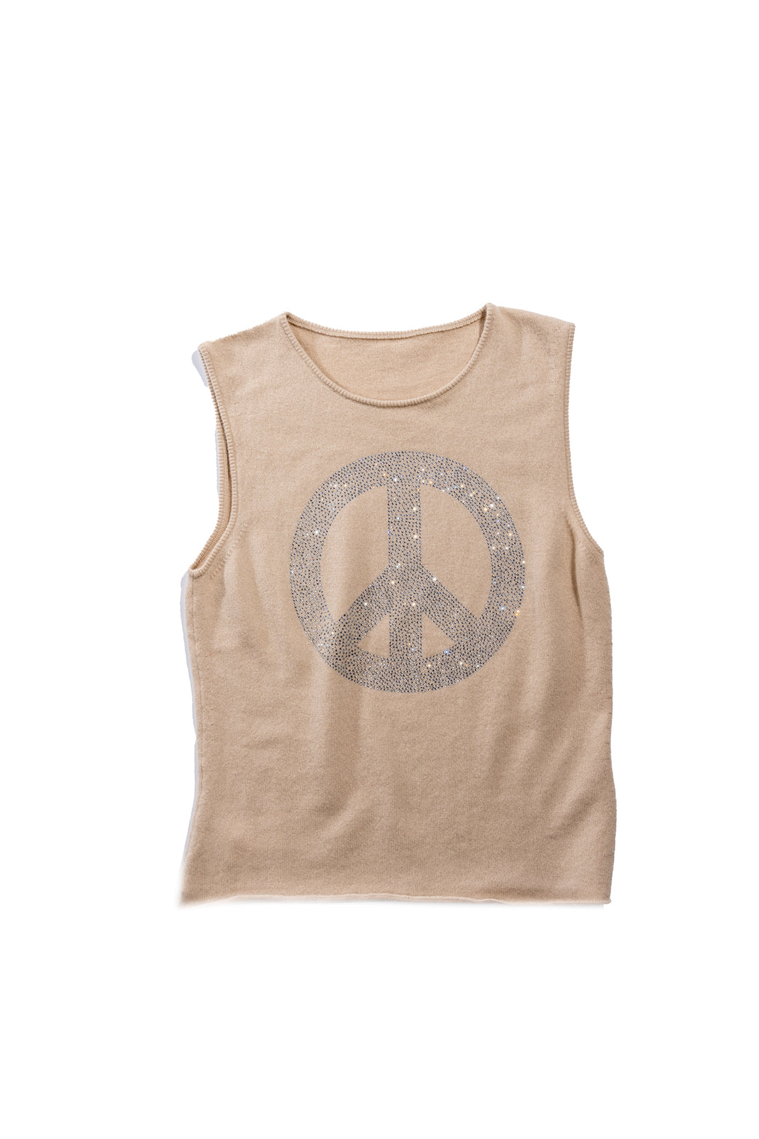 Cashmere Sleeveless Peace Sign Vest
