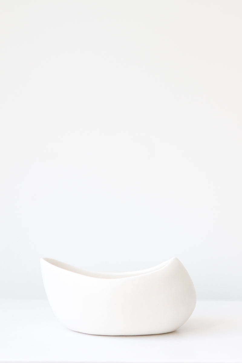 Luz Candle White Glazed