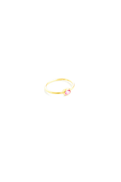 Marie-Helene-de-Taillac-22K-Yellow-Gold-Pink-Spinel-ThinRoman-Ring-Amarees