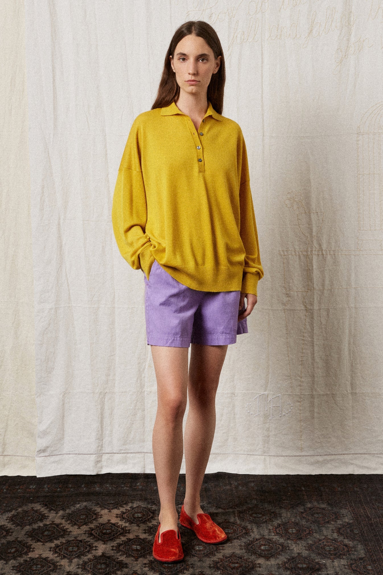 Massimo-Alba-Monia-cashmere-polo-shirt-sunflower-amarees