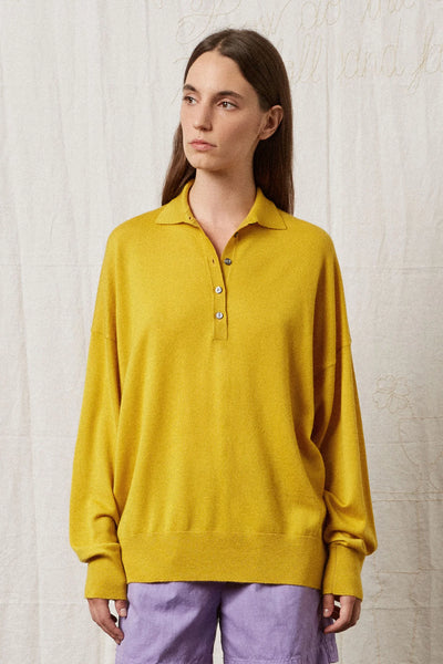 Massimo-Alba-Monia-cashmere-polo-shirt-sunflower-amarees