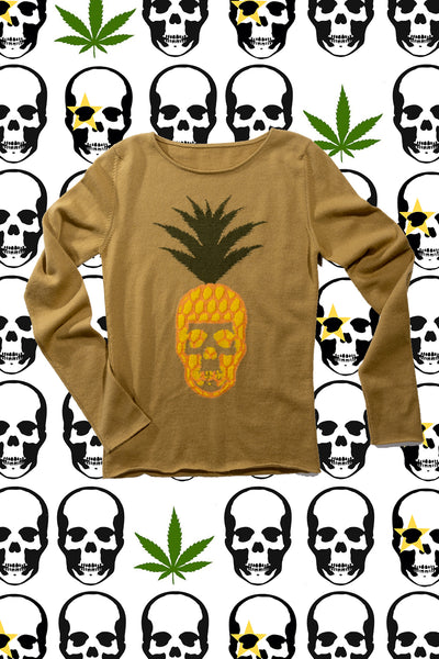 Cashmere Pineapple Crewneck Sweater